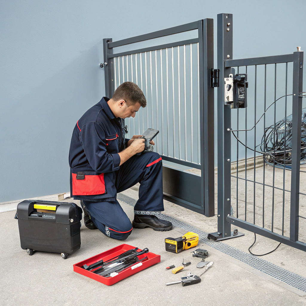 Final safety check of a fully installed automated gate system